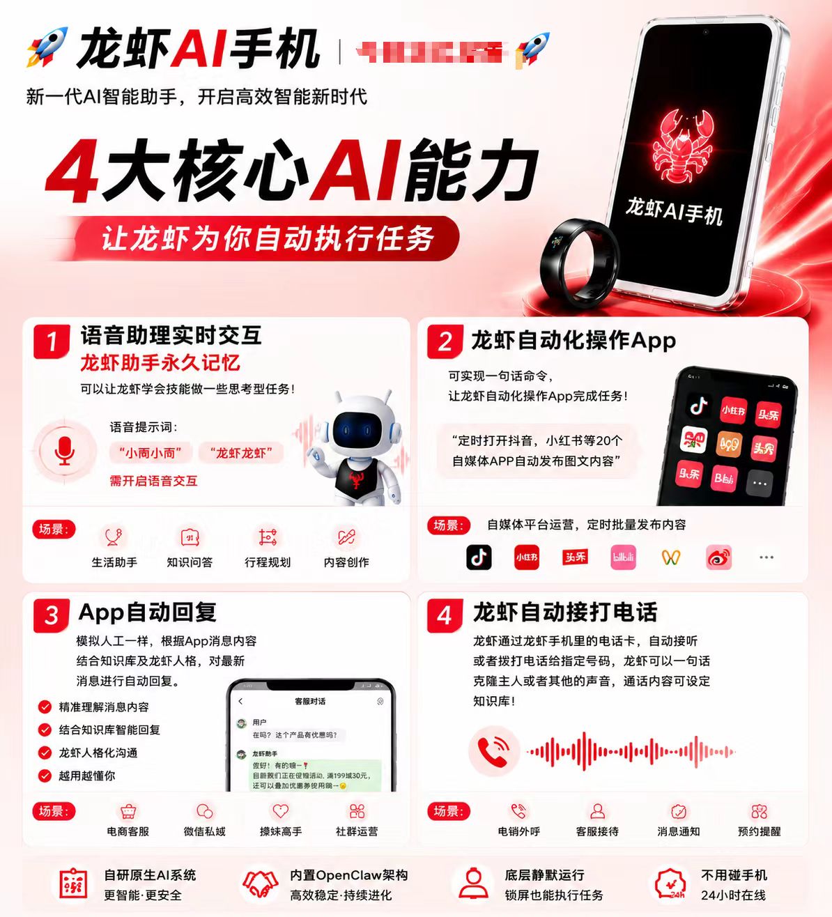 龙虾AI手机四大核心AI能力介绍
